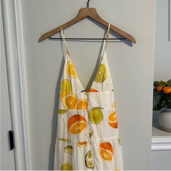 Edie Parker® X J.Crew button-front tiered maxi dress in limes and oranges - Picture 2 of 8